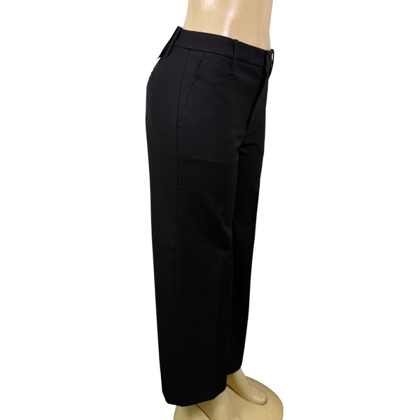 Banana Republic Womens Black Polyester Wide-Leg Crop Stretch Pants Size 6L New