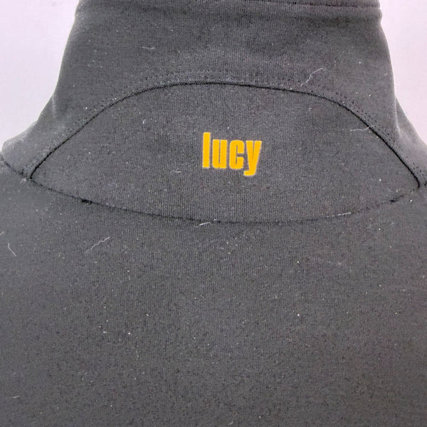Lucy Womens Black Full-Zip  Jacket Stretch Fabric High Collar With Pockets Sz XL