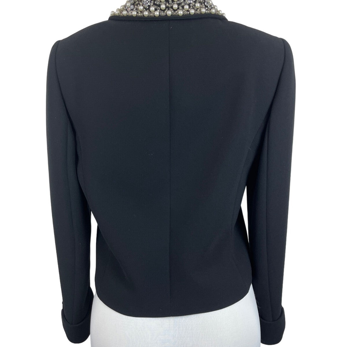 Tahari Arthur S. Levine Luxe Black  With Beaded Collar Womens Blazer Sz 6