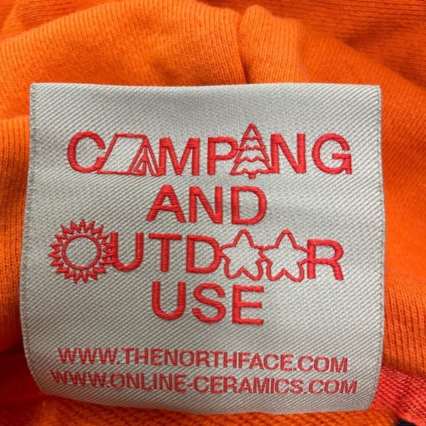 The North Face Mens Orange Cotton Hoodie Collaboration With Online Ceramics Sz M