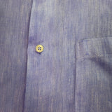 Alex Cannon Mens Blue Linen Button-Down Short Sleeve Shirt  Casual Sz XL