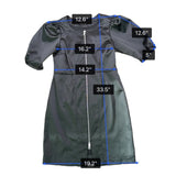 Rodebjer Womens Black Polyester & Elastane Puff Sleeve Zip-Up Mini Dress Size S