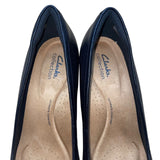 Clarks Collection Women’s Black Leather Ultimate Comfort Heeled Pumps Size 11M