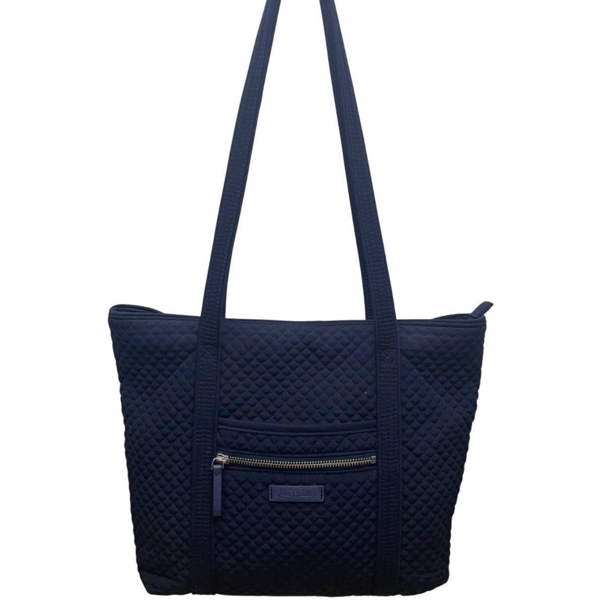 Vera Bradley Women’s Navy Blue Quilted With Zipper Closure Shoulder Tote Bag