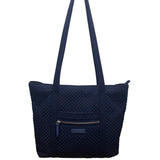 Vera Bradley Women’s Navy Blue Quilted With Zipper Closure Shoulder Tote Bag