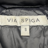 Via Spiga Womens Black Puffy Shearling Jacket Insulated Warm Outerwear Size S