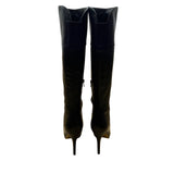 Audrey Brooke Women’s Black Leather Knee-High Stiletto Heel Boots Size 7.5M
