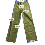 Madewell Womens Olive Cotton Blend Emmett Wide-Leg Pants Casual Outfit Size 25