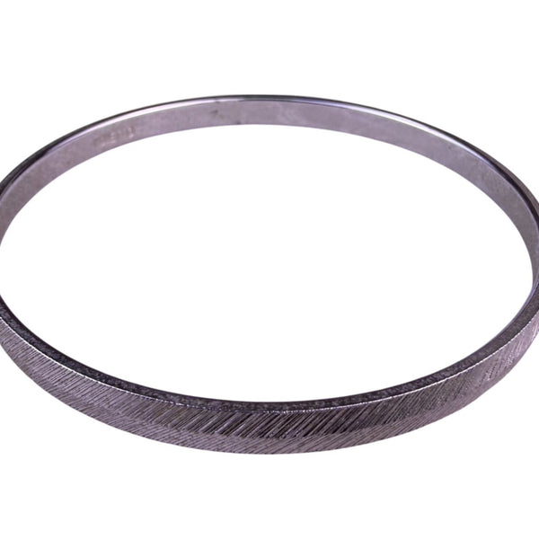 Monet Womens Silver Tone Metal Textured Bangle Bracelet Vintage Style