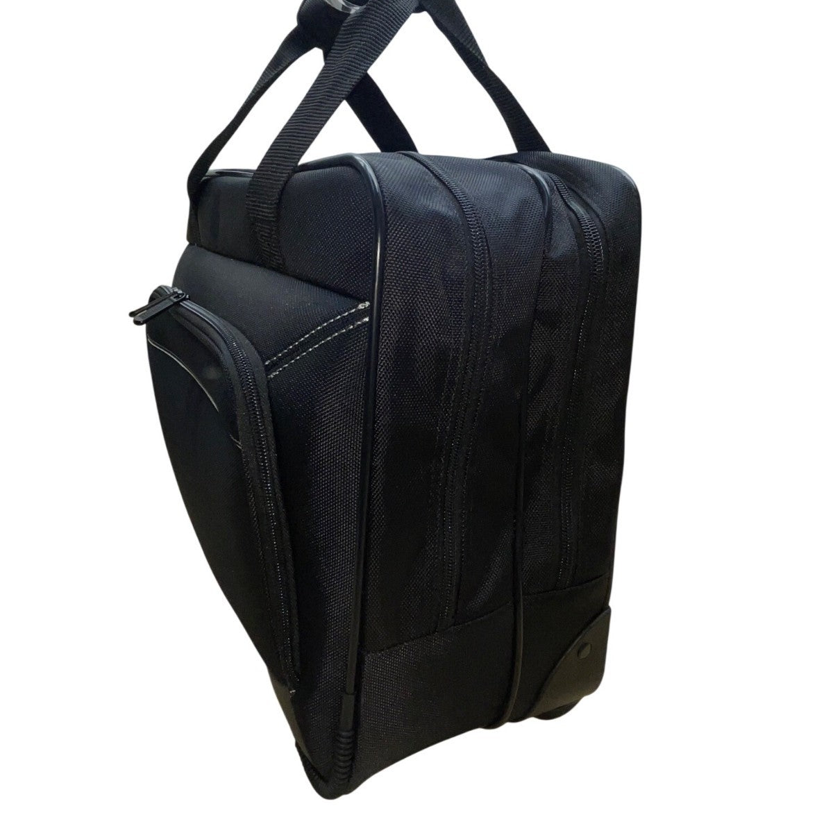 Amazon Basics Black Nylon With Handle Multi-Compartments Rolling Laptop Case