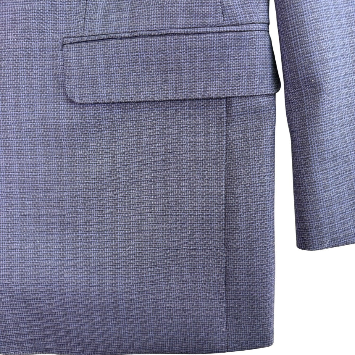 Calvin Klein Mens Navy Wool Blazer Jacket Slim Fit Checkered Two-Button Sz 40R