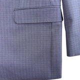 Calvin Klein Mens Navy Wool Blazer Jacket Slim Fit Checkered Two-Button Sz 40R