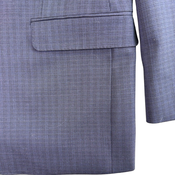 Calvin Klein Mens Navy Wool Blazer Jacket Slim Fit Checkered Two-Button Sz 40R