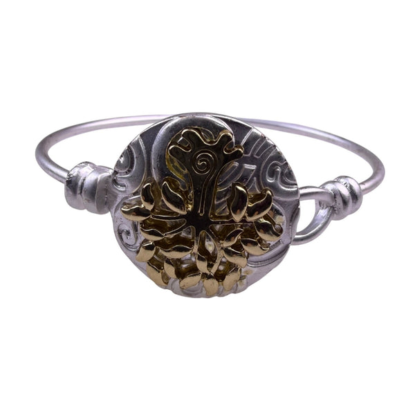 Silver Tone & Gold Tone Womens Tree Of Life Bangle Bracelet Unique Jewelry
