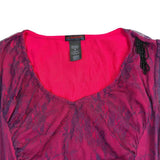 Custo Barcelona Womens Red & Purple Mesh Lace Fitted Ruched Dress Size 4