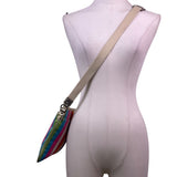 Coach Womens Multicolor Striped Metallic Accents Adjustable Strap Crossbody Bag