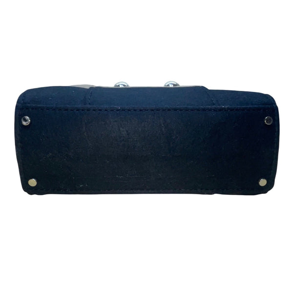 Kate Spade Women’s Brown Black Fabric & Patent Leather Stud Accents Tote Bag