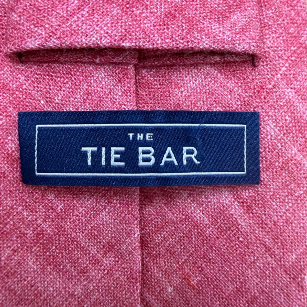 Tie Bar Mens Pink Linen Necktie Polished Slim Fit Modern Look Solid Design