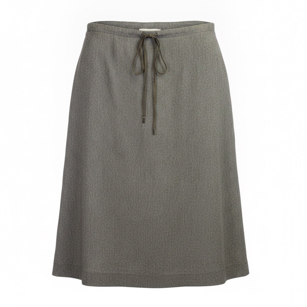 Banana Republic Womens Gray Wool Blend A-Line Skirt With Drawstring Waist Sz 14