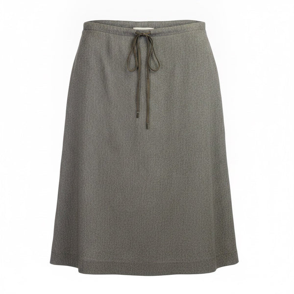 Banana Republic Womens Gray Wool Blend A-Line Skirt With Drawstring Waist Sz 14