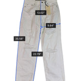 Banjara Womens White Distressed Straight-Leg Jeans With Raw Hem Size 9/28