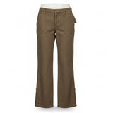Nicole Miller Womens Khaki Straight-Leg Pants Button Accents Size US 10