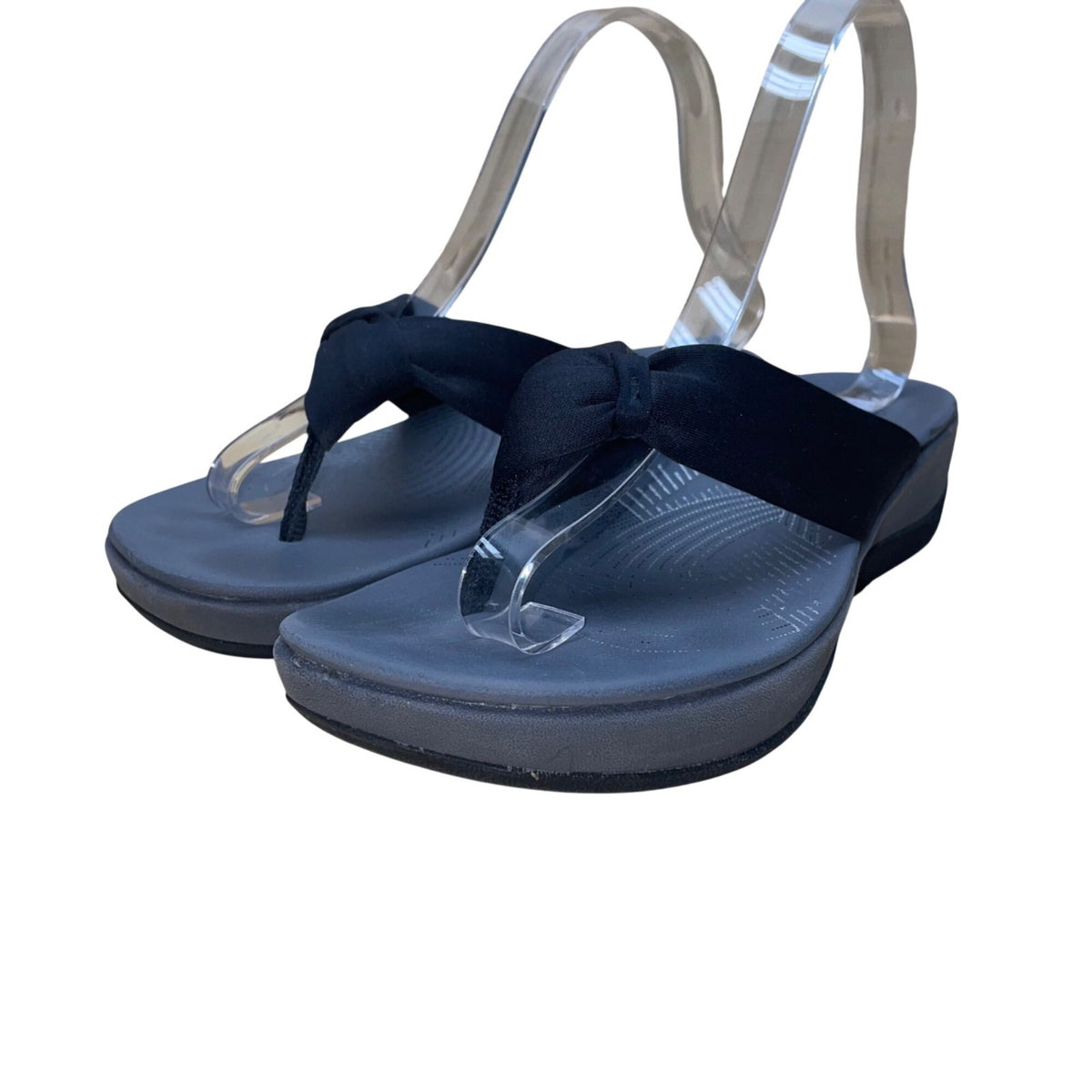 Cloudsteppers By Clarks Women’s Gray & Black Straps Slip-On Sandals Size 5.5