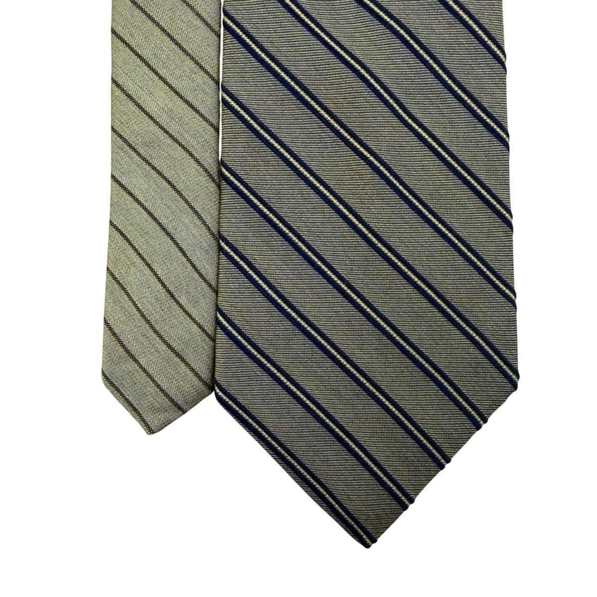 Tommy Hilfiger Mens Blue & Gold 100% Silk Striped Necktie Made In USA