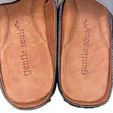 Gentle Souls Women’s Gray & Metallic Leather Slip-On Iso Mule Mules Size 10M