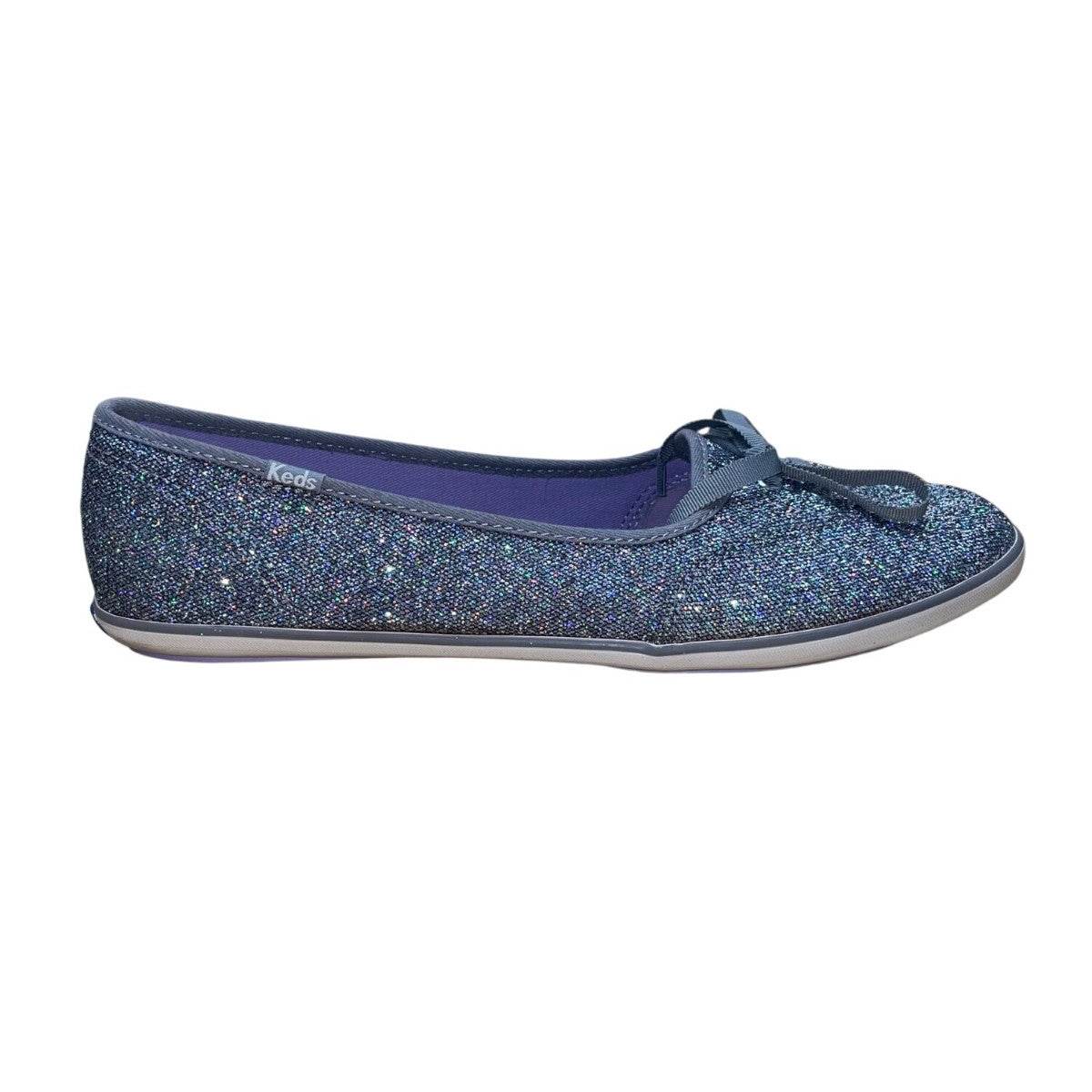 Keds Women’s Silver Glitter With Bow Ballet Flats Size 9.5