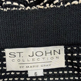 St. John Womens Black Knit Jacket & Skirt Set White Dotted Pattern Size  4 & 6