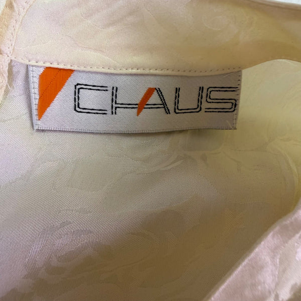 Chaus Womens Off-White Silk Floral Pattern Long Sleeve Top Elegant & Chic Sz 10 