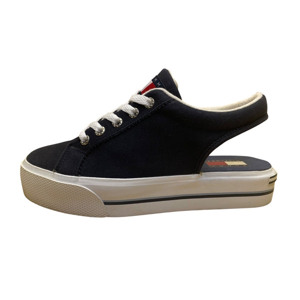 Tommy Hilfiger Men’s Navy Canvas Slip-On Lace-Up  Backless Sneakers Size 7.5