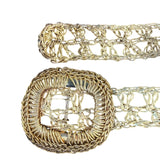 Vintage Gold Woven Rope Belt Womens Accessories Adjustable Length Boho Style