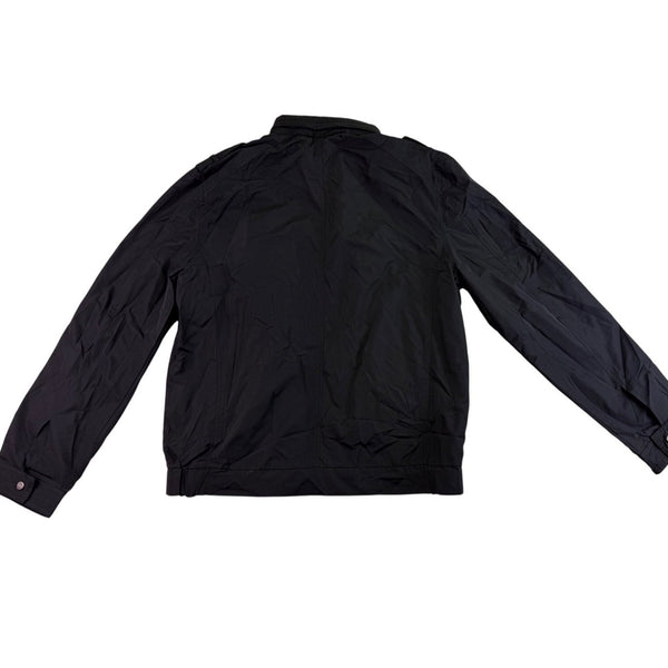Emanuel Ungaro Mens Black Jacket With Zipped Pockets & Striped Lining Size M