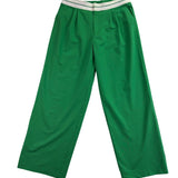 WAYF Womens Green Polyester Wide-Leg Pants Comfortable Elastic Waistband Size L