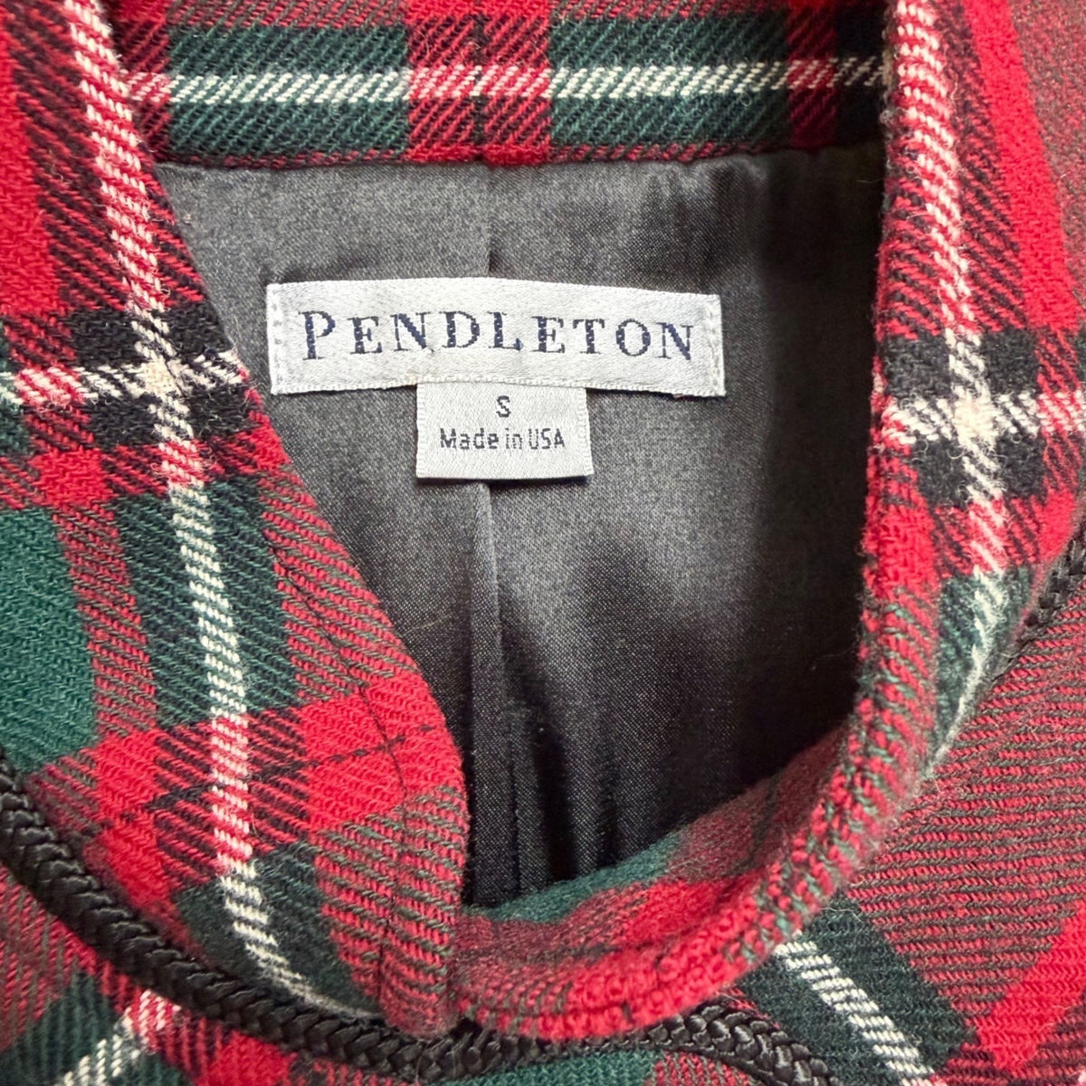 Pendleton Womens Red Green Wool Plaid Jacket 3/4 Sleeve Button Front Size S