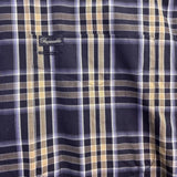Faconnable Mens Navy & Beige Plaid Button-Up Shirt Casual Fit Size XL