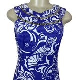 Lilly Pulitzer Purple & White Sleeveless Chain Detail Bodycon Dress Size 0