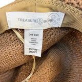 Treasure & Bond Womens Brown Straw Wide Brim Hat Decorative Band Accents