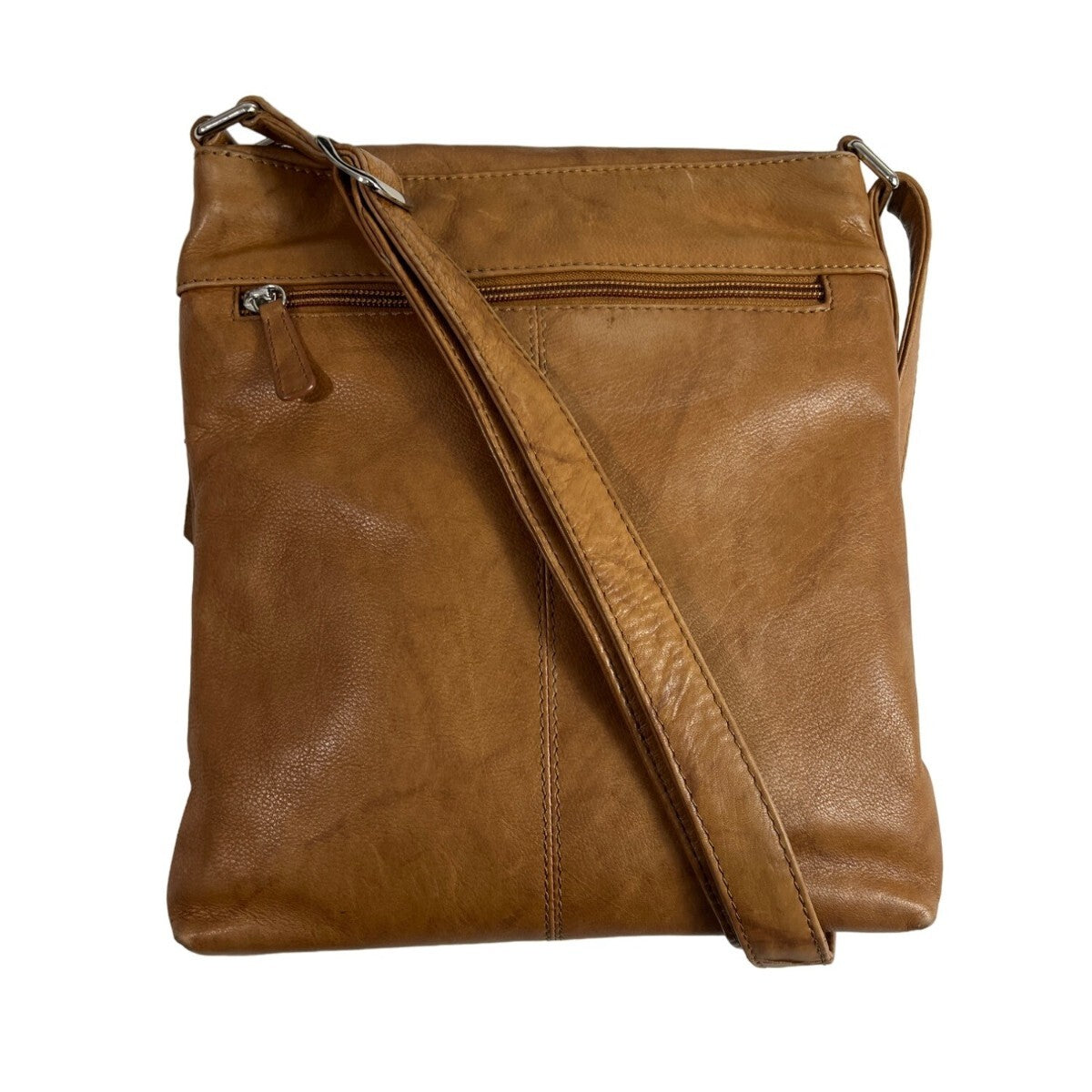 Ili New York Women's Brown Genuine Leather Adjustable Canada Crossbody Bag Sz S