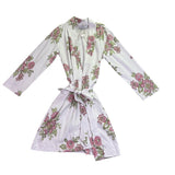 The Company Store Womens White Pink Floral Robe Relaxed Fit  Sz XS