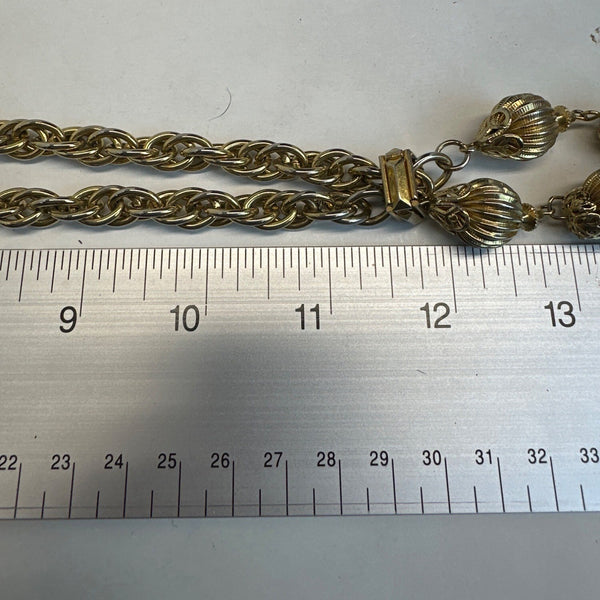 Vintage Women's Gold Tone Double Chain Necklace Sz 24in