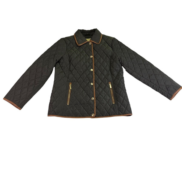 Michael Michael Kors Womens Olive Quilted Jacket Classic Design Sz L