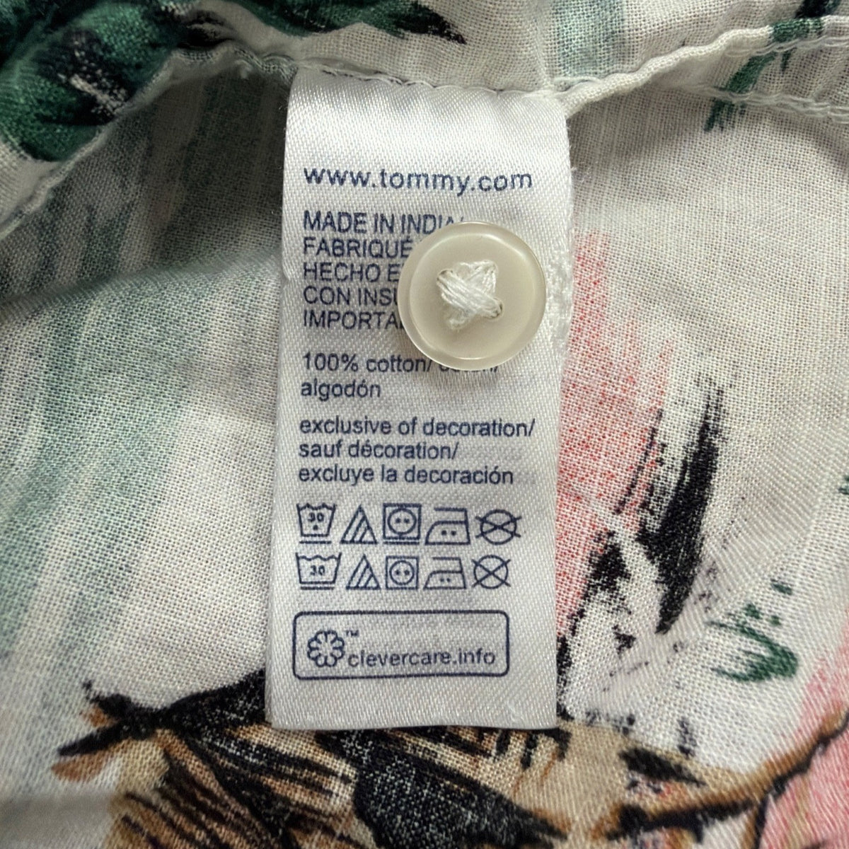 Tommy Hilfiger Mens Multicolor Hawaiian Button-Up Shirt  Custom Fit Sz XL