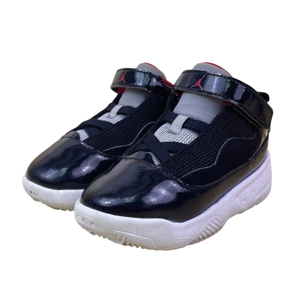 Jordan Kids Black & Red Patent Hook & Loop Closure Lightweight Sneaker Size 8C