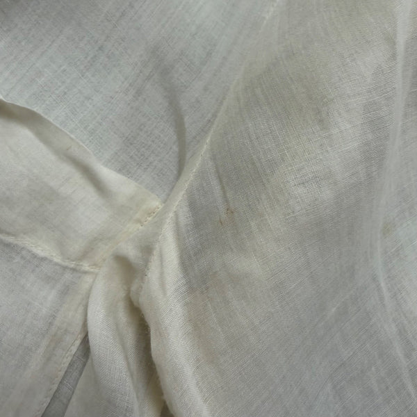 Theory Womens White Ramie Button-Up Long Sleeve Blouse With Pockets Size SP