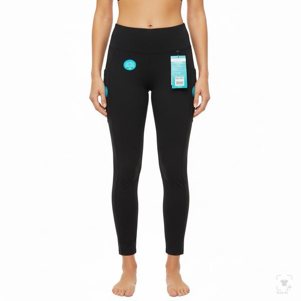 Marika Womens Black Capri Leggings With Pockets Small Stretchy Activewear