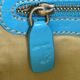 Tod’s Black & Blue Nylon Leather Trim With Silver Turn Lock Crossbody Bag