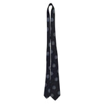 Saint Laurent Mens Black Silk Printed Tie All-Over Emblem Design Formal Acc